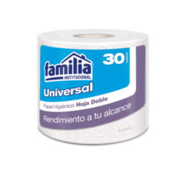 PAPEL HIGIÉNICO CONVENCIONAL UNIVERSAL HOJA DOBLE 30 M