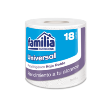 PAPEL HIGIÉNICO CONVENCIONAL UNIVERSAL HOJA DOBLE 18 M