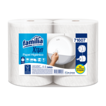 PAPEL HIGIÉNICO JUMBO XTRA1 BLANCO HOJA DOBLE PRECORTADO. 207 M