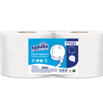 PAPEL HIGIÉNICO JUMBO BLANCO HOJA SENCILLA. 400 M
