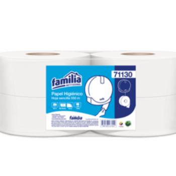 PAPEL HIGIÉNICO JUMBO BLANCO HOJA SENCILLA. 550 M